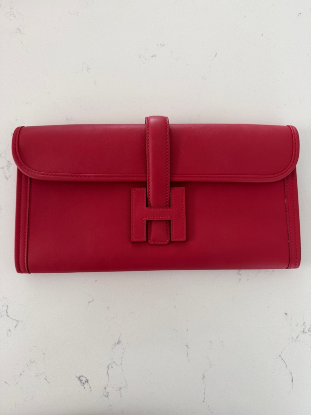Authenticated Hermès Swift Jige Elan 29 Red Calf Leather